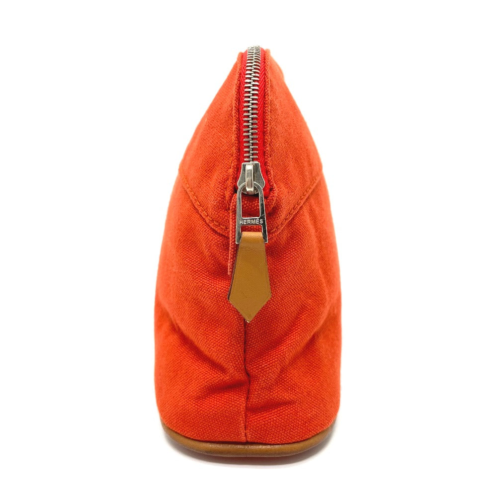 Hermes Pouch Cotton Orange Bored Pouch Women