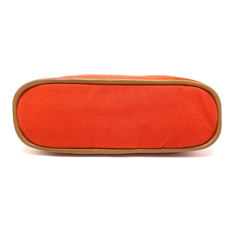 Hermes Pouch Cotton Orange Bored Pouch Women