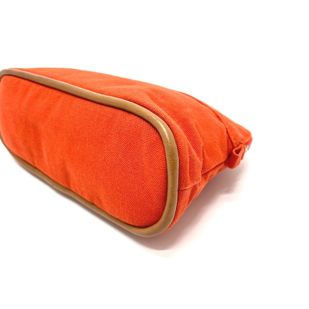 Hermes Pouch Cotton Orange Bored Pouch Women