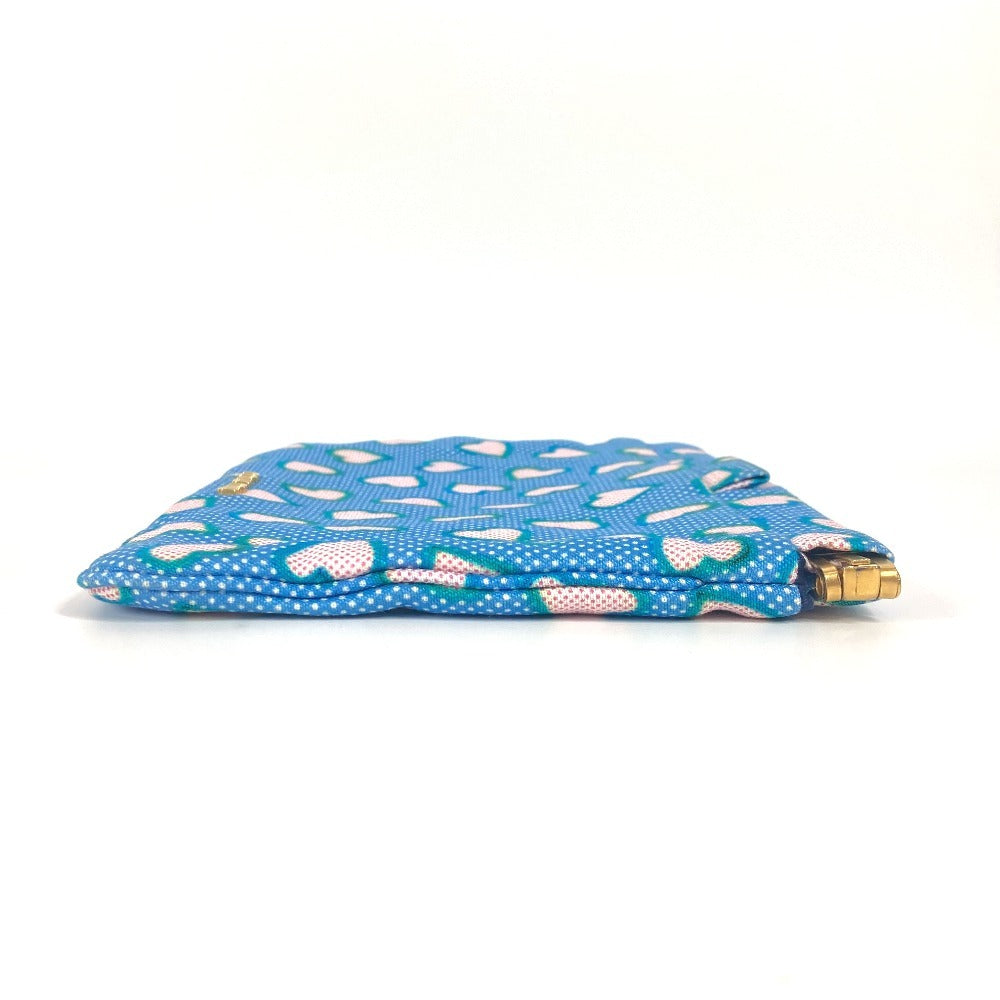 Miumiu Clutch Bag Canvas Blue Heart Logo Women