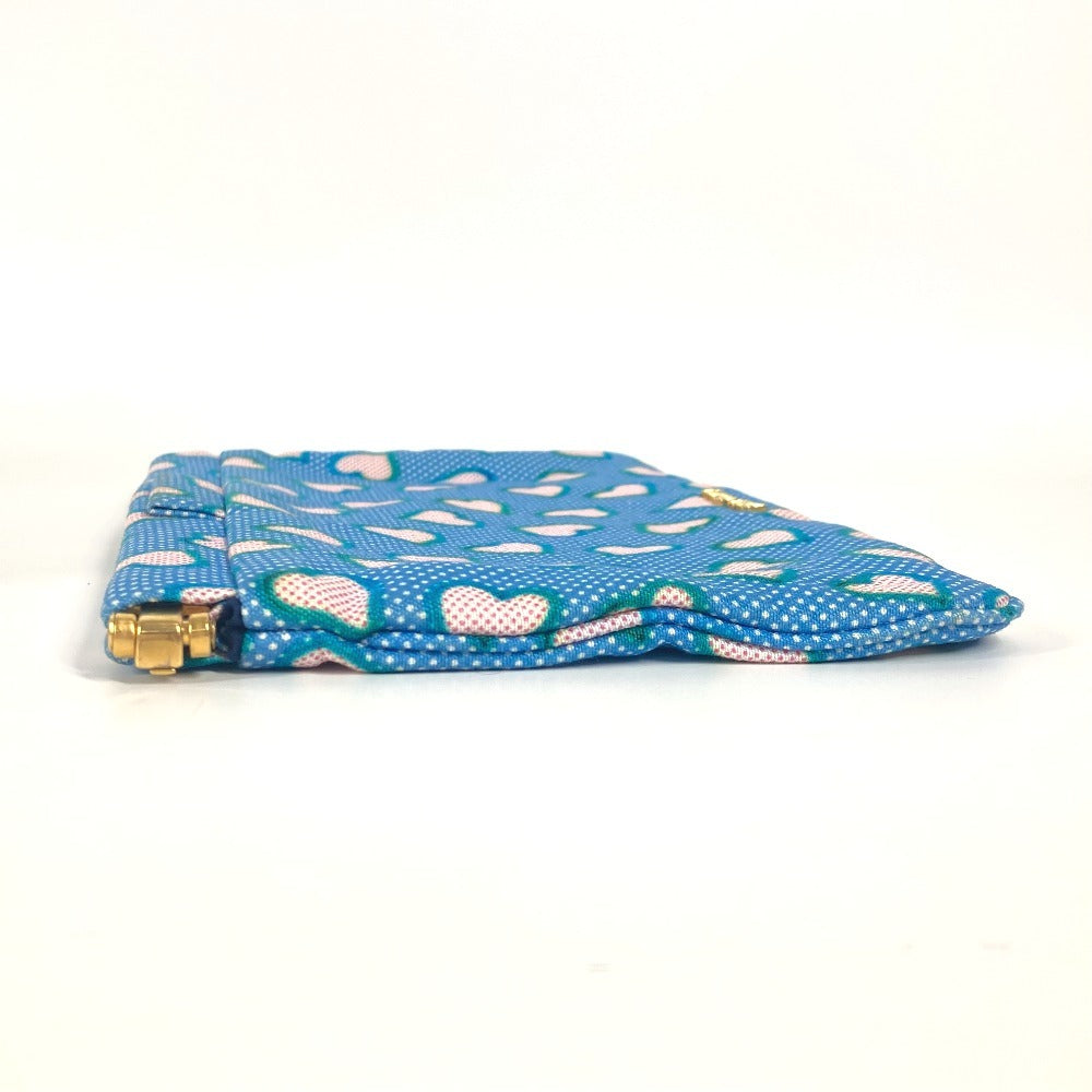 Miumiu Clutch Bag Canvas Blue Heart Logo Women