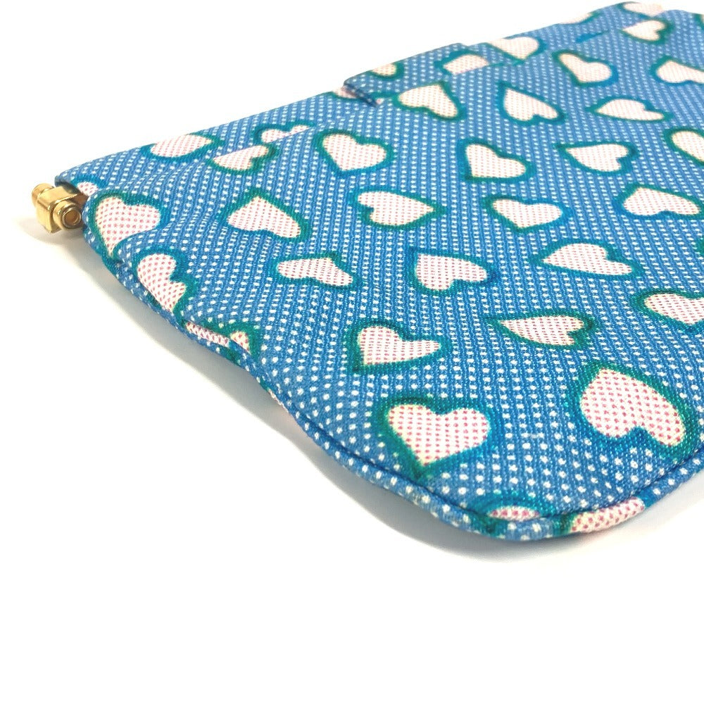 Miumiu Clutch Bag Canvas Blue Heart Logo Women