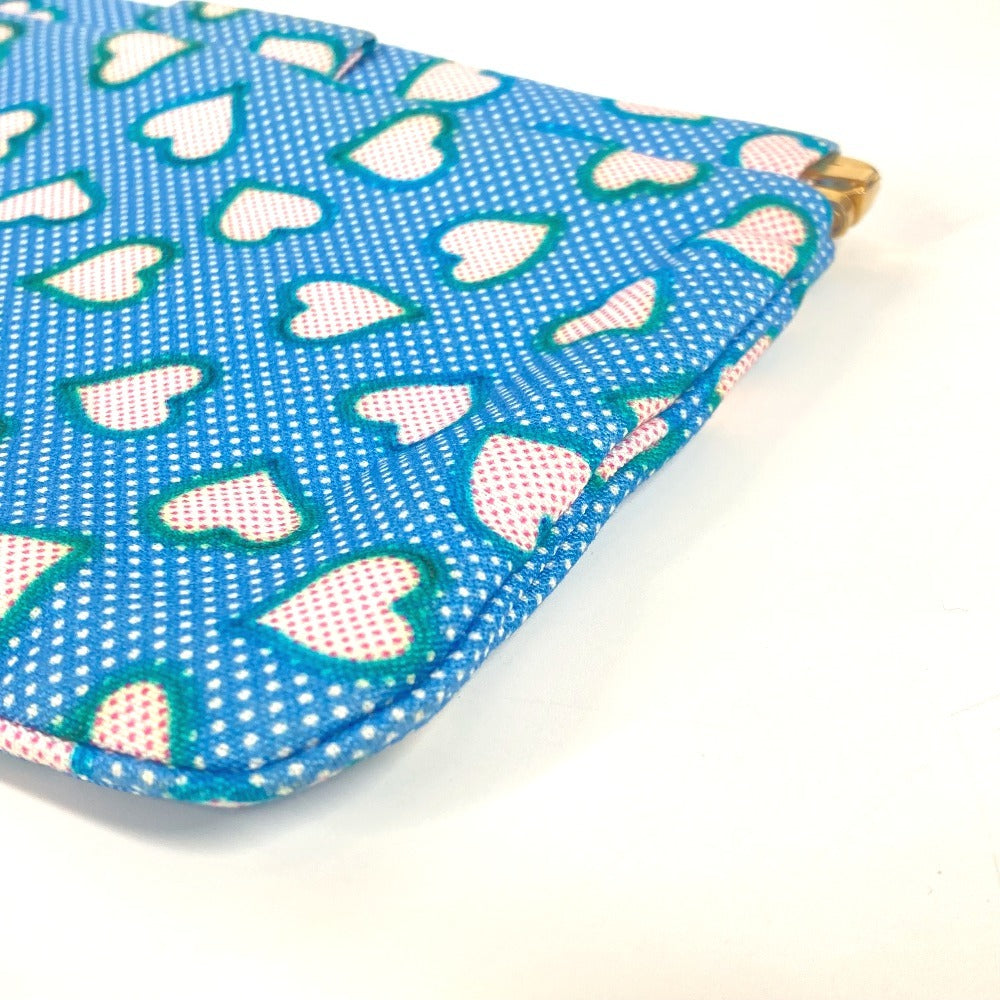 Miumiu Clutch Bag Canvas Blue Heart Logo Women