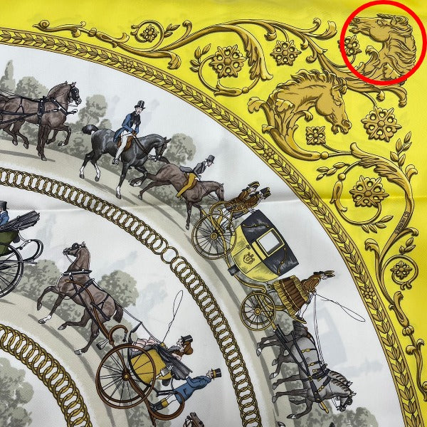 Hermes Scarf Silk Yellow Springs Scarf Carre90 Women