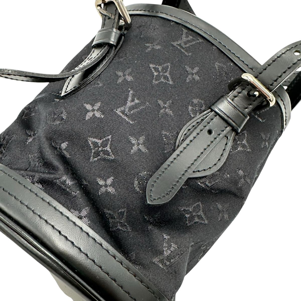 Louis Vuitton Handbag M92144 Monogram Satin Noir Little Bucket Monogram Satin Noir Women