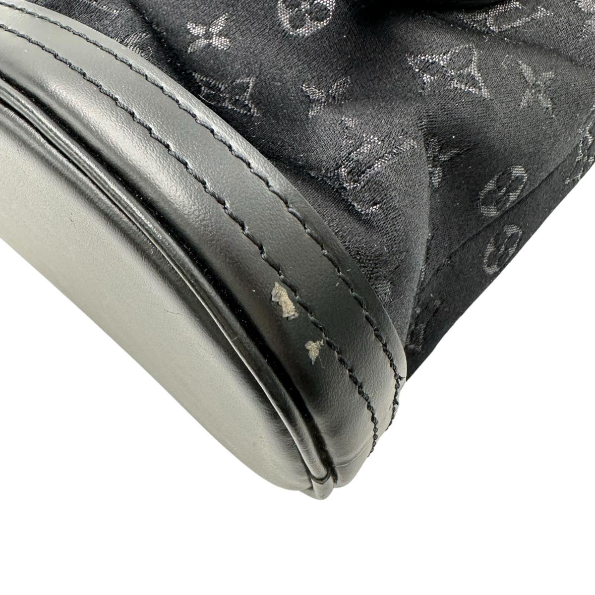 Louis Vuitton Handbag M92144 Monogram Satin Noir Little Bucket Monogram Satin Noir Women