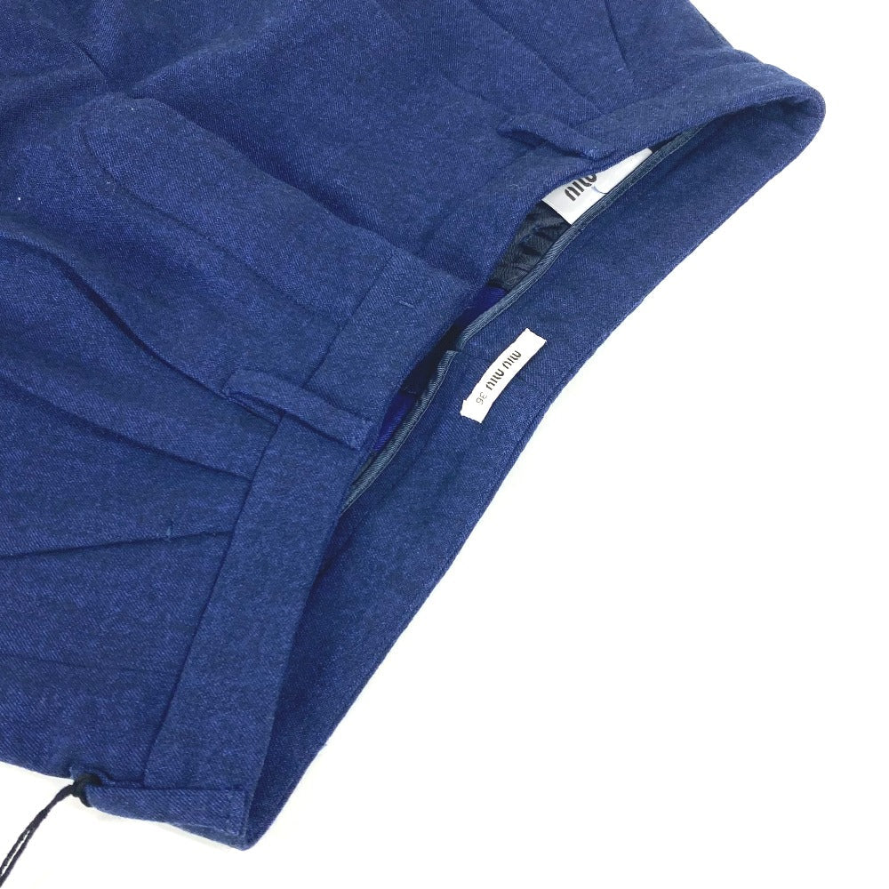 Miumiu Shorts Mp676 Wool, Elastane Blue Women 36