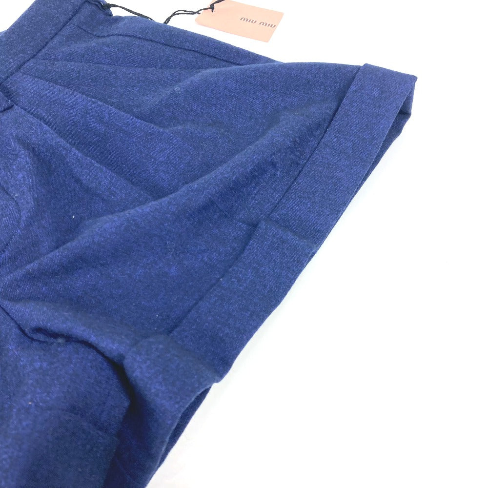 Miumiu Shorts Mp676 Wool, Elastane Blue Women 36
