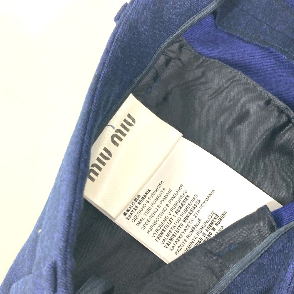 Miumiu Shorts Mp676 Wool, Elastane Blue Women 36