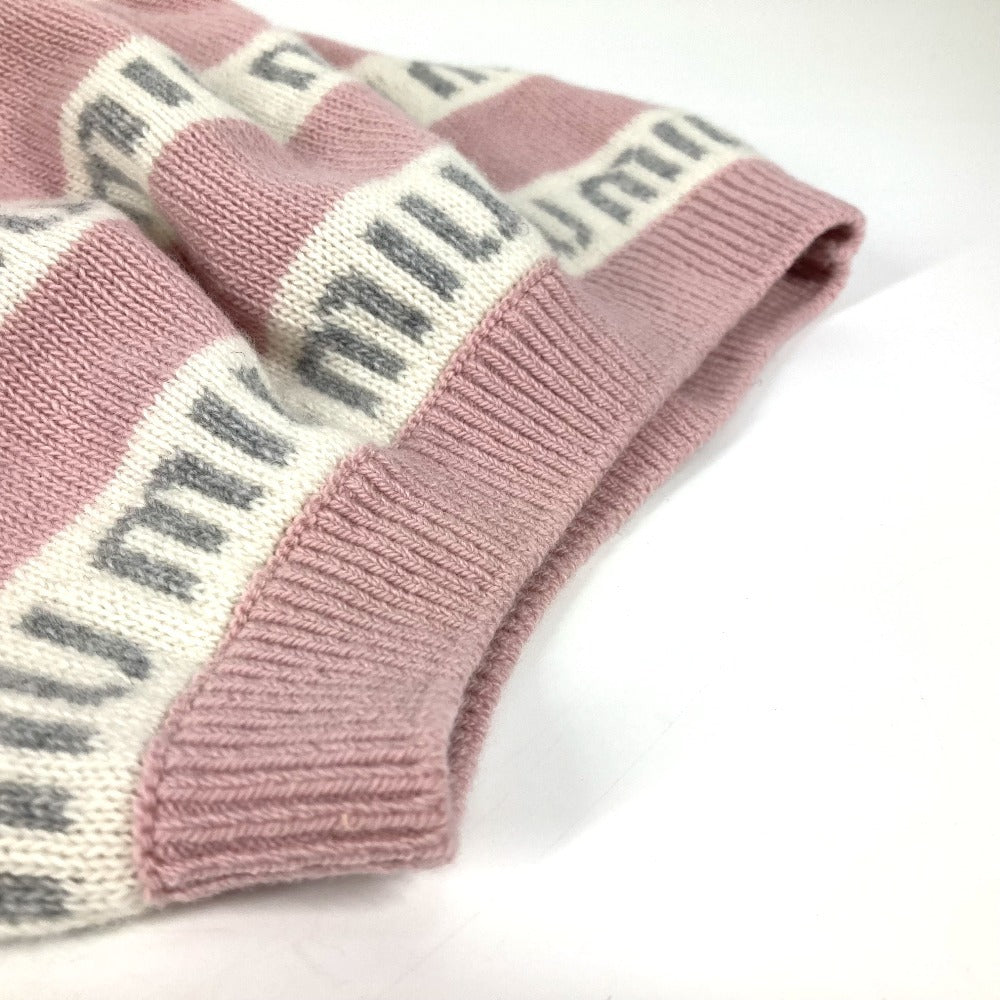 Miumiu Knit Hat 5Hc260 Wool, Cashmere Pink By Color Logo Women