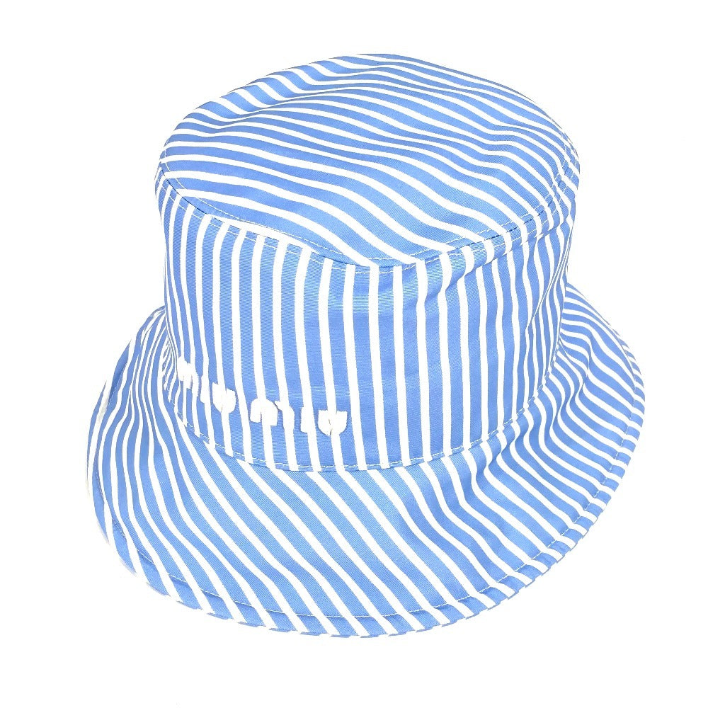Miumiu Hat 5Hc196 Polyamide Blue Logo Stripe S