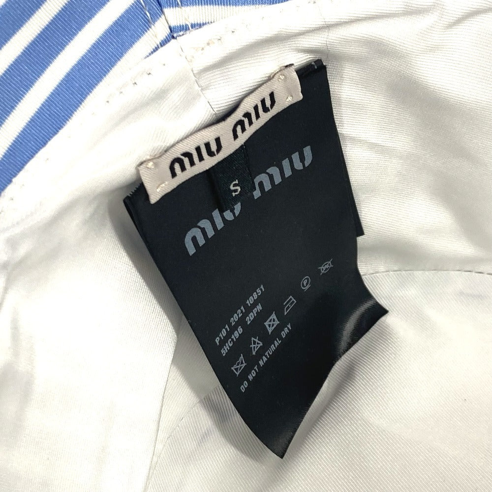 Miumiu Hat 5Hc196 Polyamide Blue Logo Stripe S