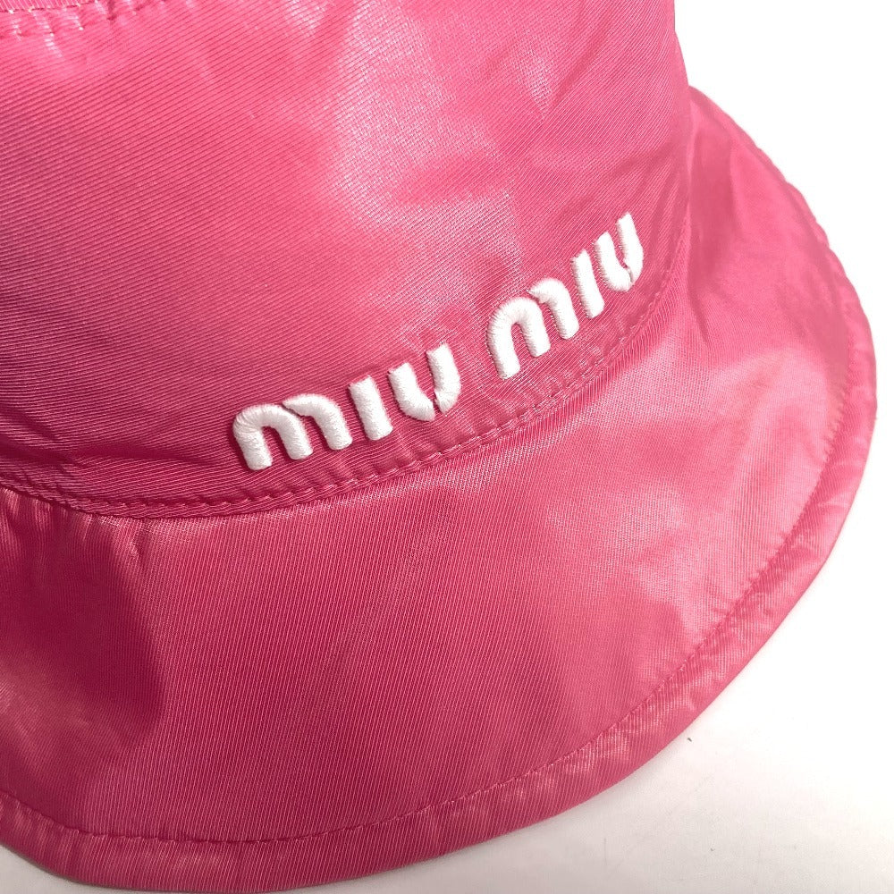 Miumiu Hat 5Hc196 Polyester Pink Logo M