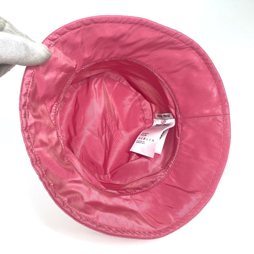 Miumiu Hat 5Hc196 Polyester Pink Logo M
