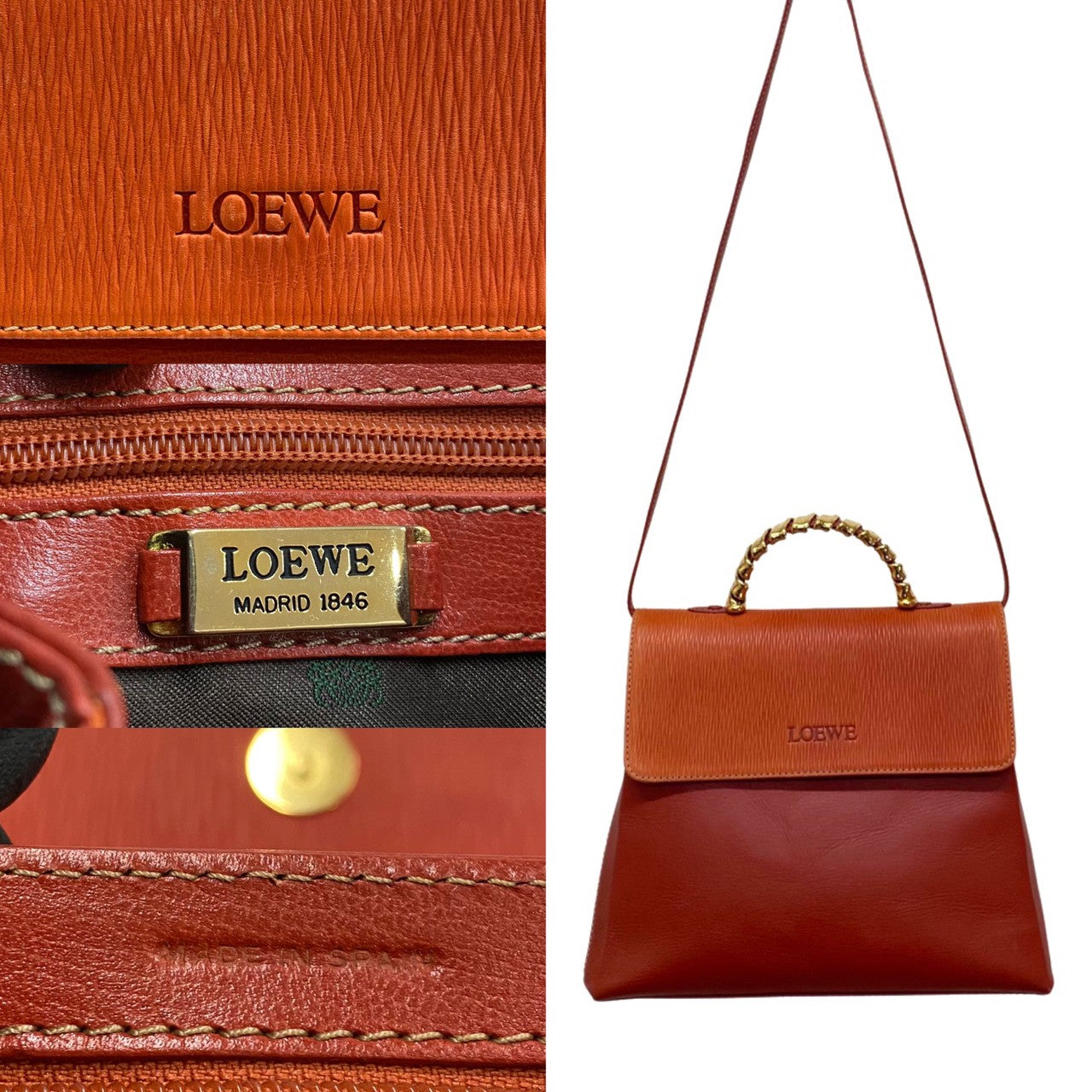 Loewe Shoulder Bag Leather Orange Women