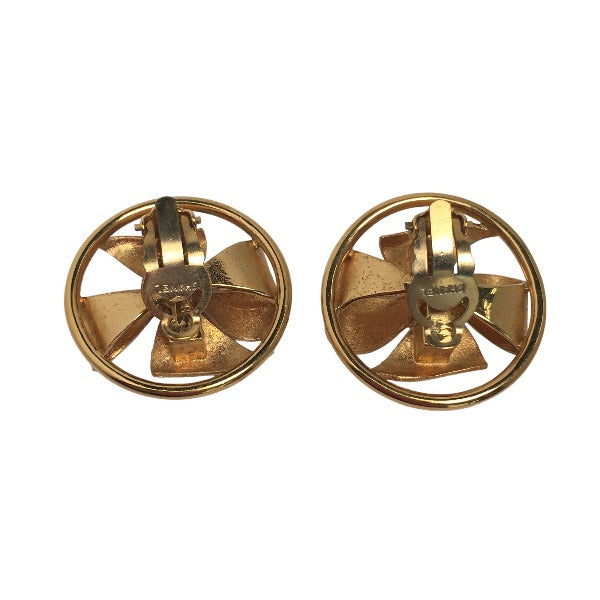 Chanel Earring Gold Plated Gold Earring Coco Mark Women