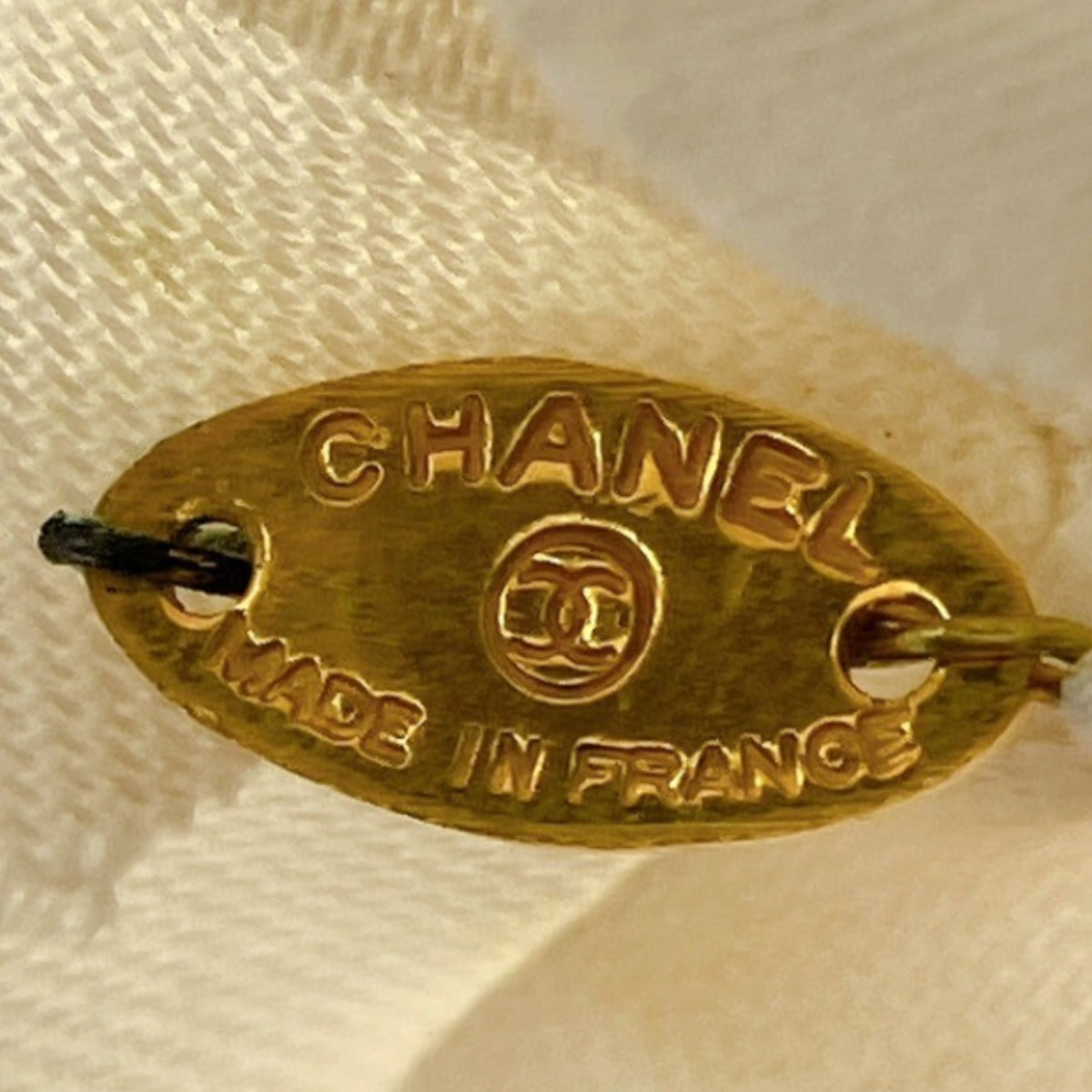 Chanel Brooch Cotton Cotton White Corsage Camelia Women