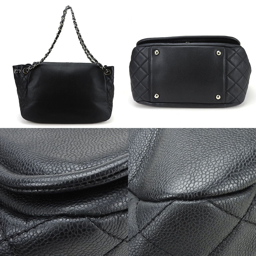 Chanel Shoulder Bag Caviar Skin Black Chainshoulder Women