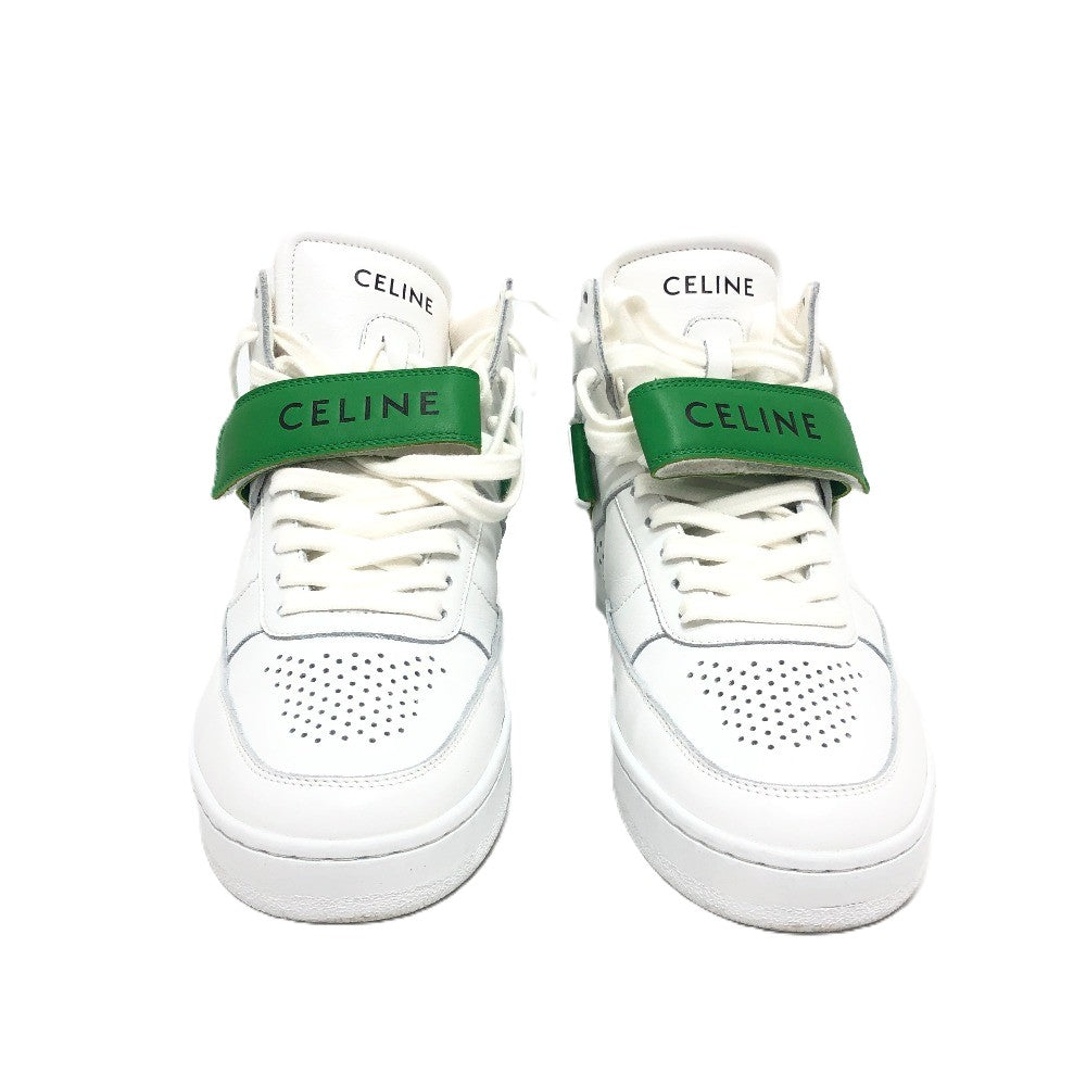 Celine Sneakers Leather White Velcro Strap 39
