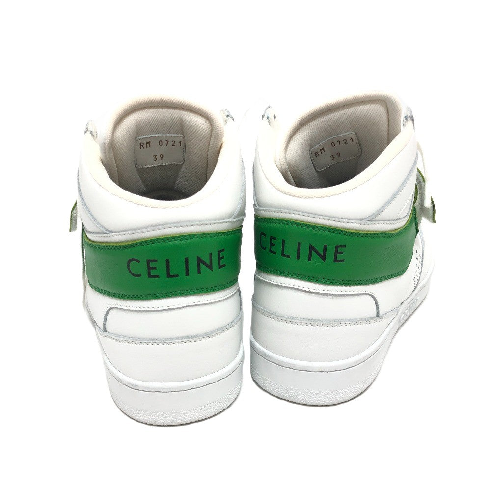 Celine Sneakers Leather White Velcro Strap 39