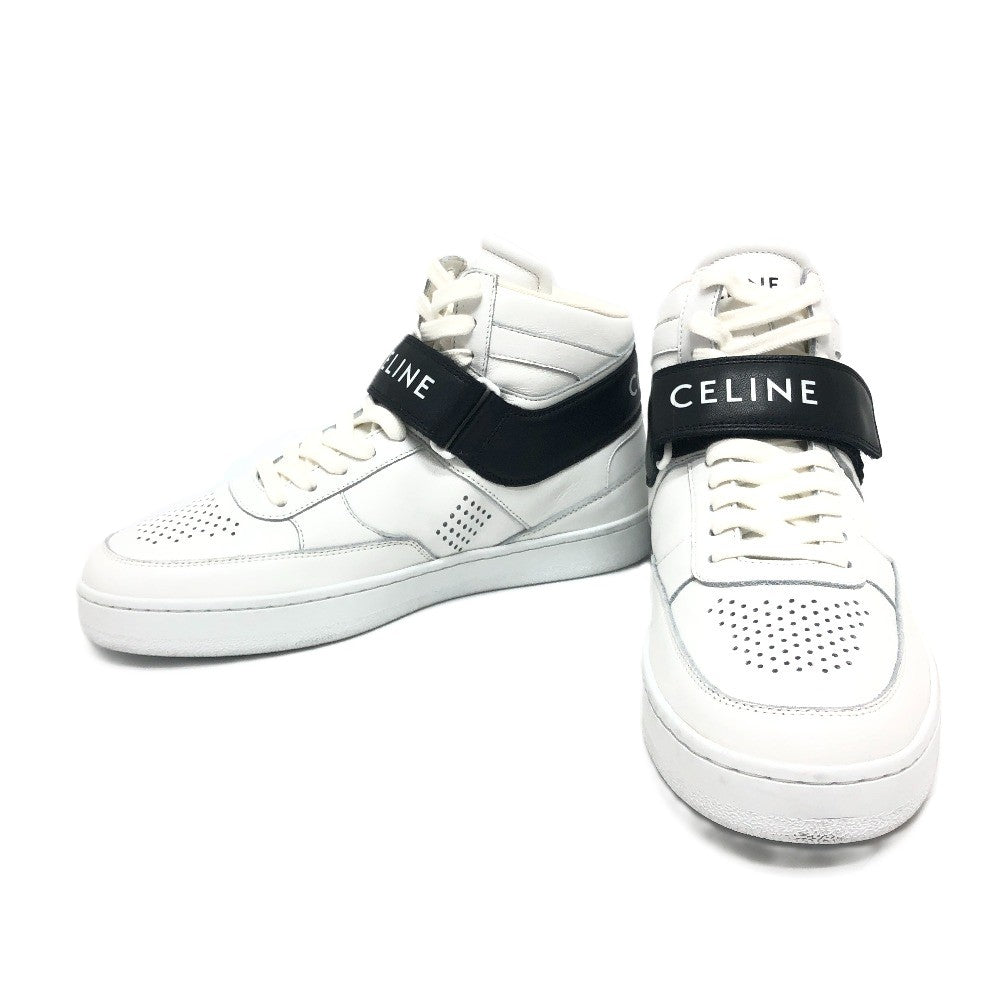 Celine Sneakers Leather White Velcro Strap 39