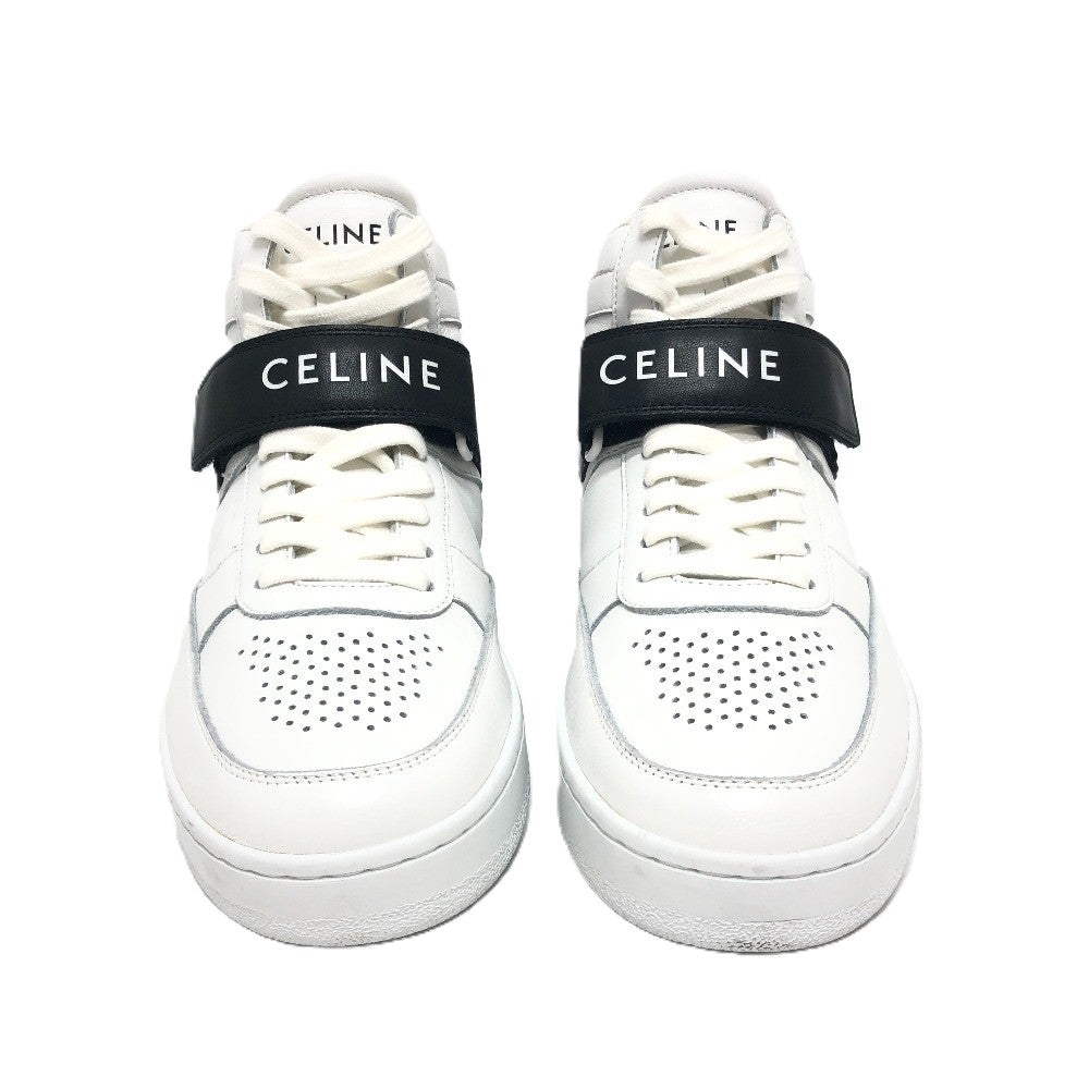 Celine Sneakers Leather White Velcro Strap 39