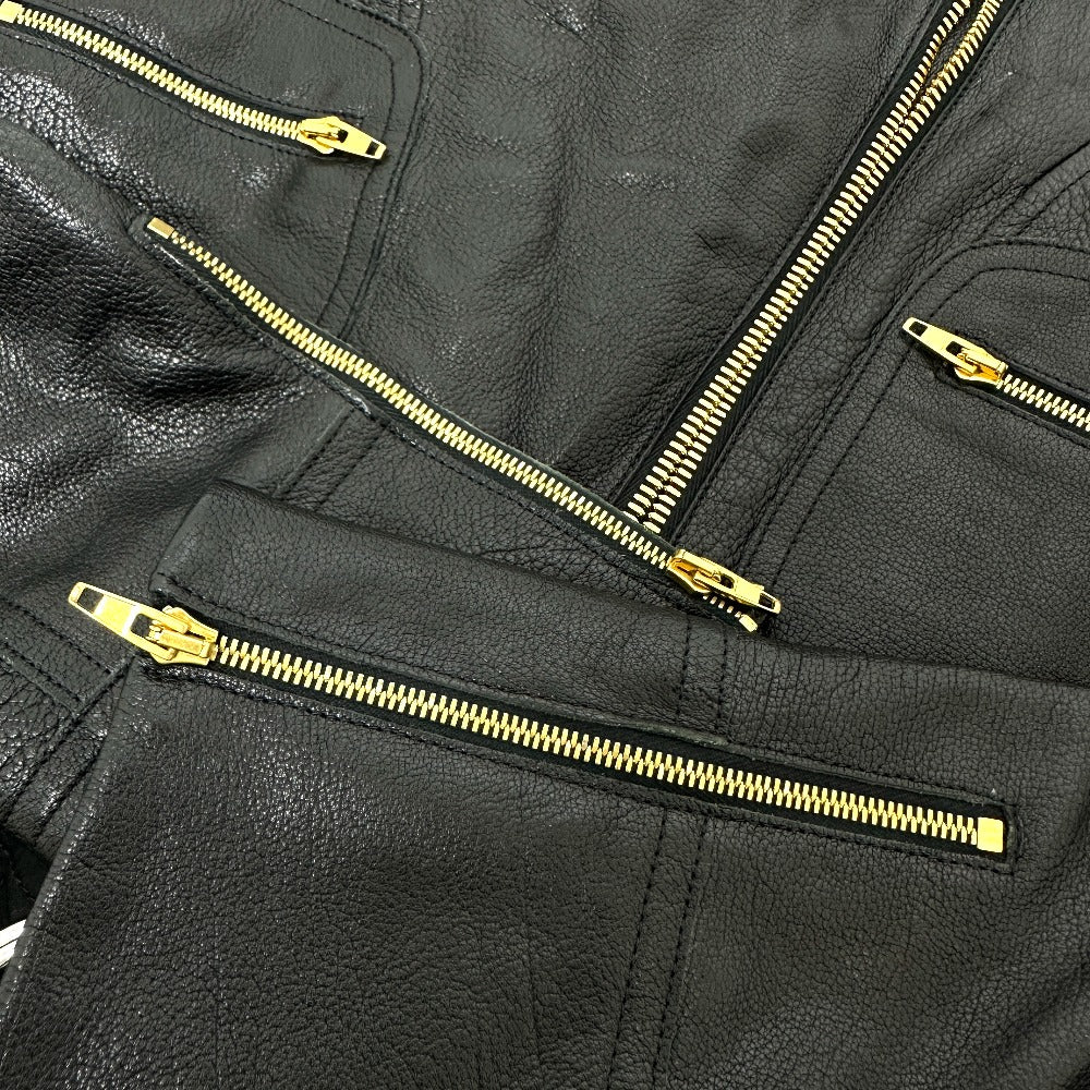 Celine Riders Jacket Leather, Cotton Black Women 34