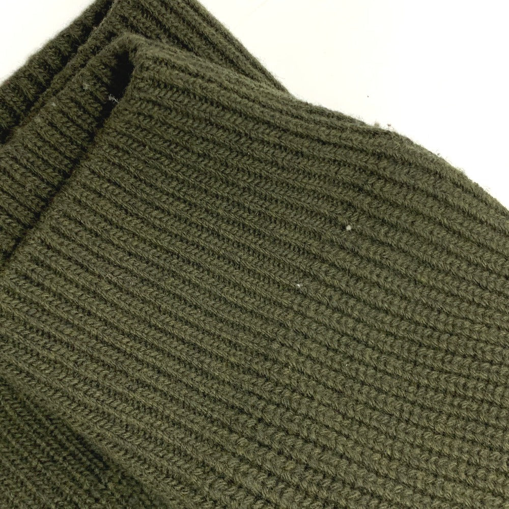 Celine Sweater 2Ab97 Wool Khaki Logo Leopard Pattern Mens L