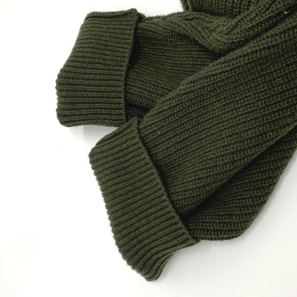 Celine Sweater 2Ab97 Wool Khaki Logo Leopard Pattern Mens L