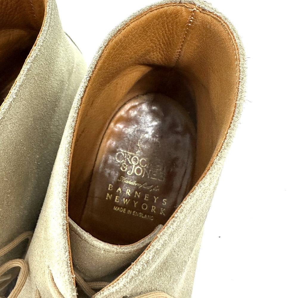 Crockett&Jones Boots Suede / Leather Gray Mens 7E