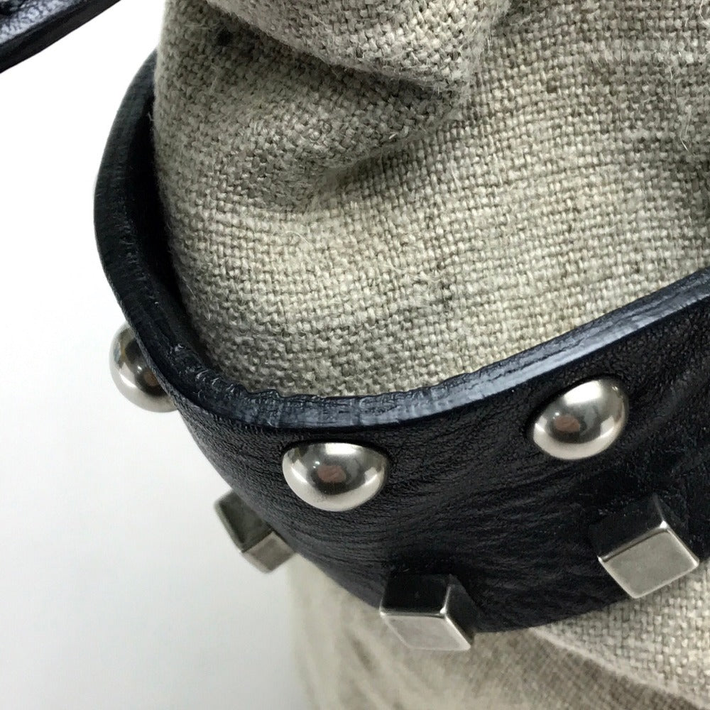 Celine Tote Bag Linen Canvas, Leather Beige X Black Women Women