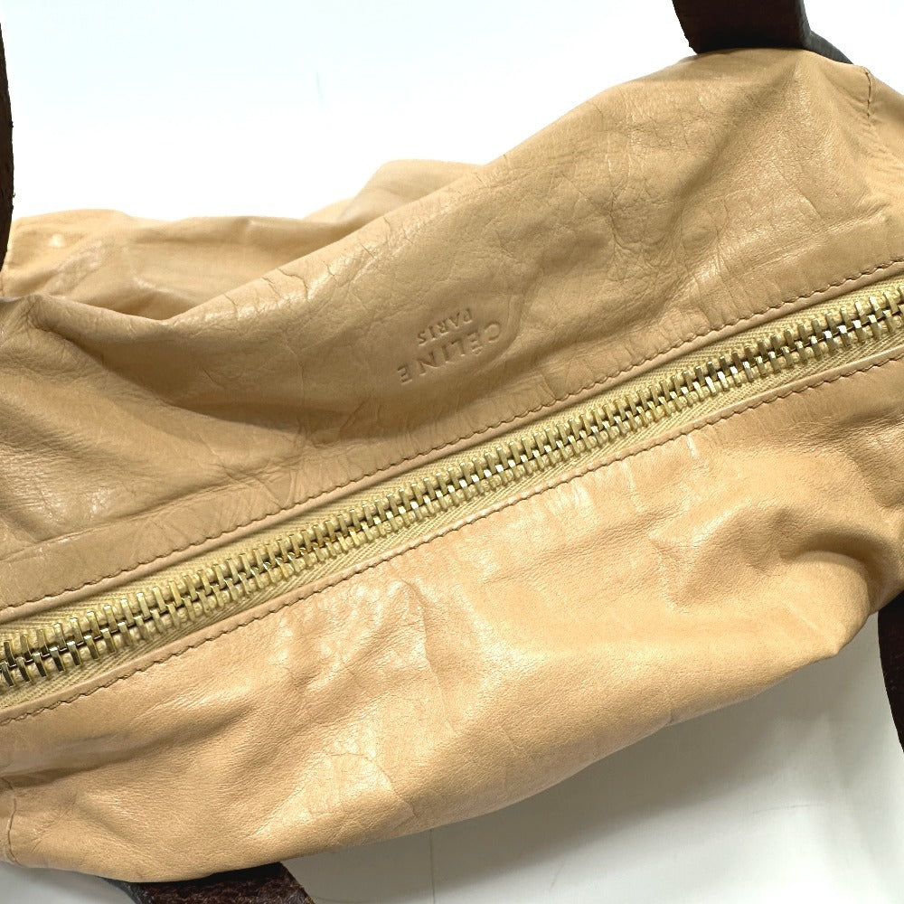 Celine Handbag Leather Beige
