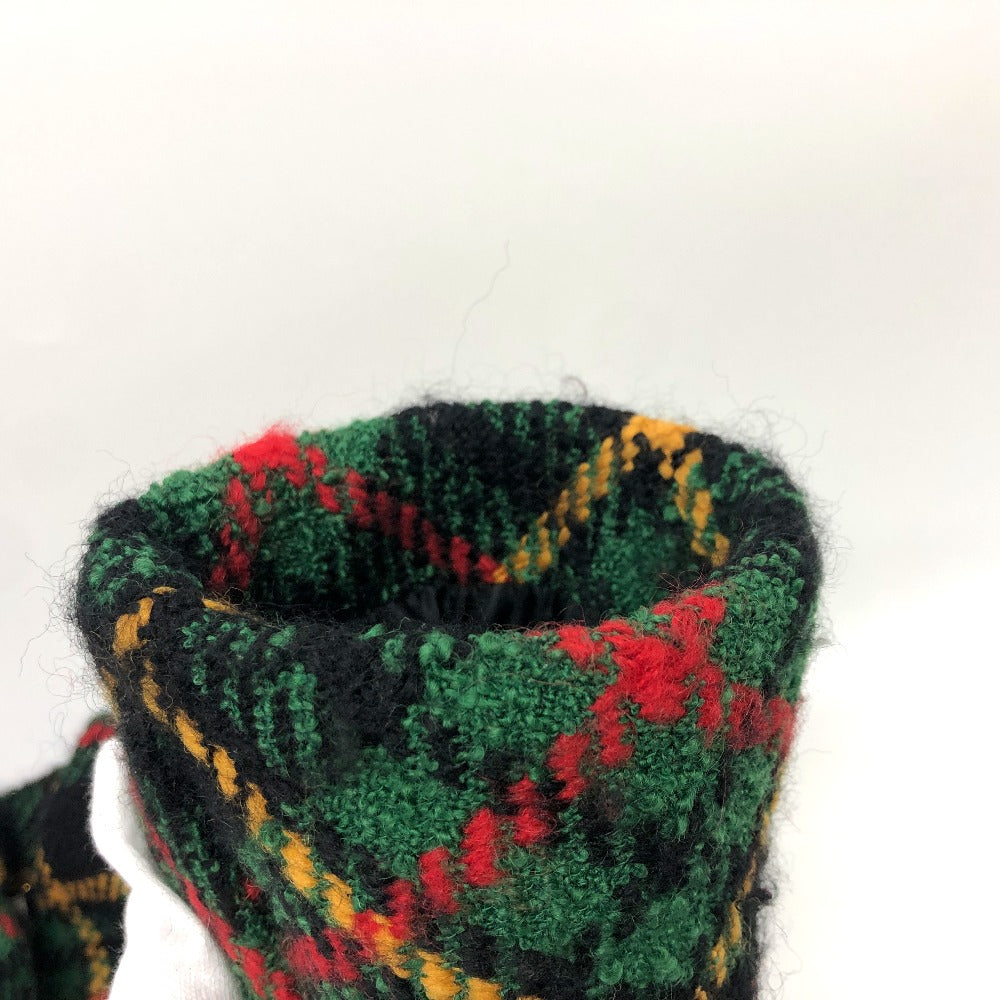 Celine Jacket Tweed Green/Yellow/Red/Black Vintage Check Macadam Button Jacket Outerwear Apparel