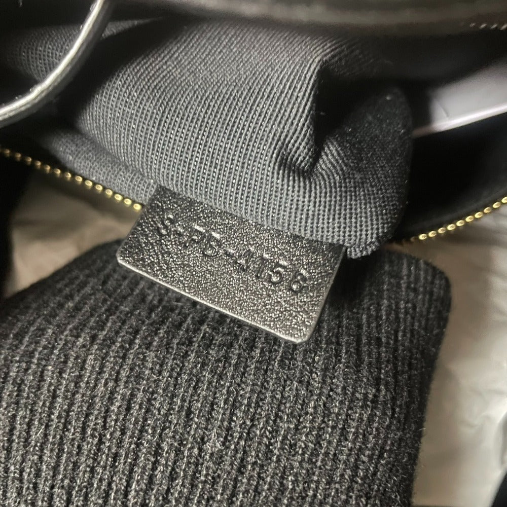 Celine Backpack 188373Bfi Leather Black X Gold Metal Small C Charm Women