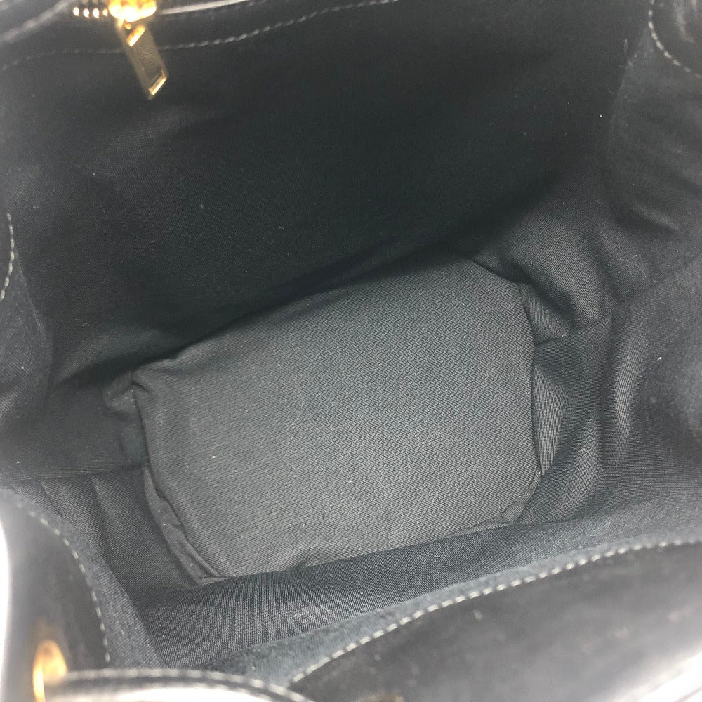 Celine Backpack 188373Bfi Leather Black X Gold Metal Small C Charm Women