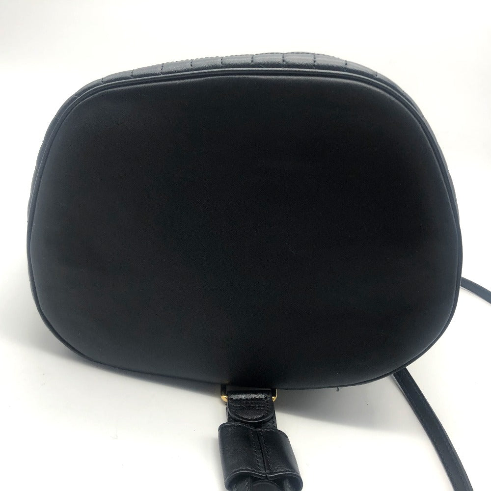 Celine Backpack 188373Bfi Leather Black X Gold Metal Small C Charm Women