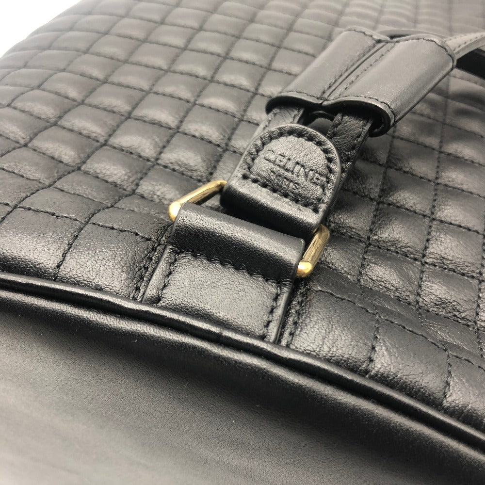 Celine Backpack 188373Bfi Leather Black X Gold Metal Small C Charm Women