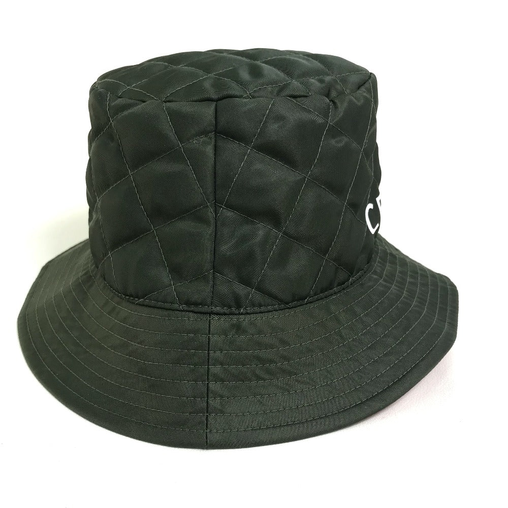 Celine Hat 2Aub8930C Nylon Khaki X Orange Quilting Logo Women S