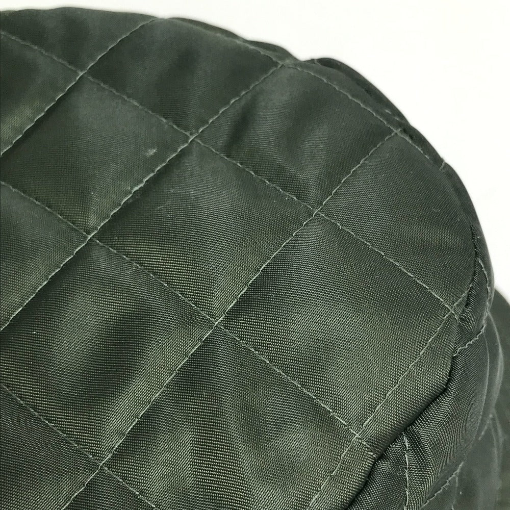 Celine Hat 2Aub8930C Nylon Khaki X Orange Quilting Logo Women S