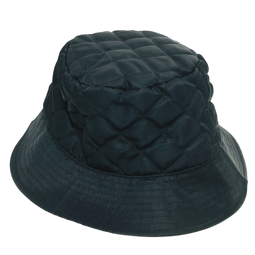 Celine Hat 2Aub0930C Nylon Black Logo Quilting ?