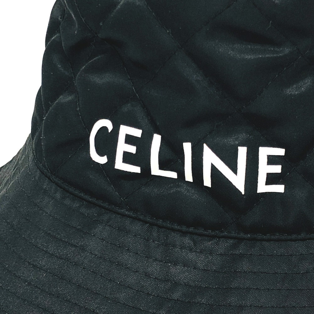 Celine Hat 2Aub0930C Nylon Black Logo Quilting ?