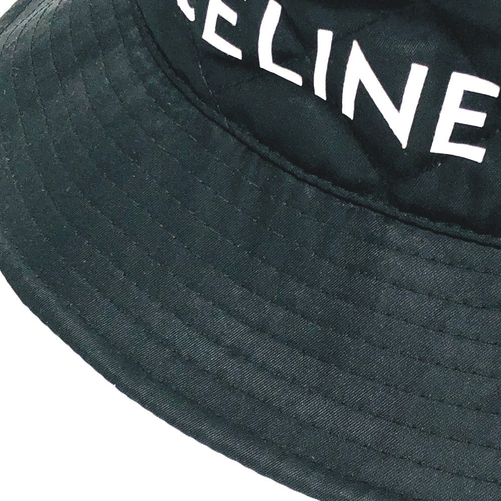 Celine Hat 2Aub0930C Nylon Black Logo Quilting ?