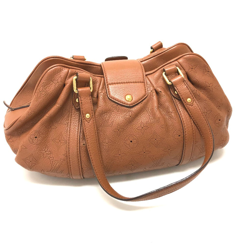Louis Vuitton Shoulder Bag M97052 Monogram Mahina Leather Cognac Mahina Runner Pm Women