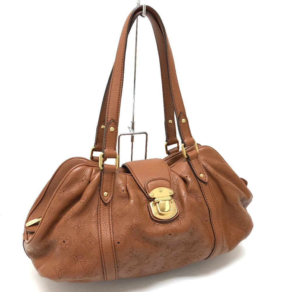 Louis Vuitton Shoulder Bag M97052 Monogram Mahina Leather Cognac Mahina Runner Pm Women