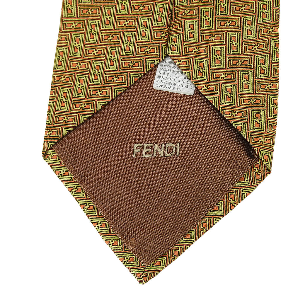 Fendi Tie Silk Green Mens