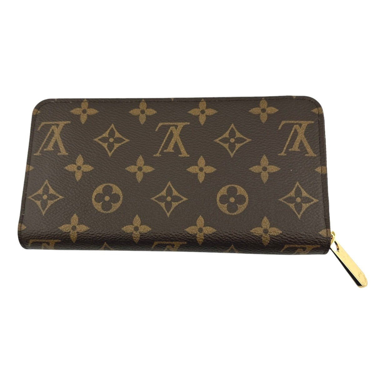 Louis Vuitton Long Wallet Purse M42616 Monogram Canvas Brown Zip Around Monogram Zippy Wallet Women