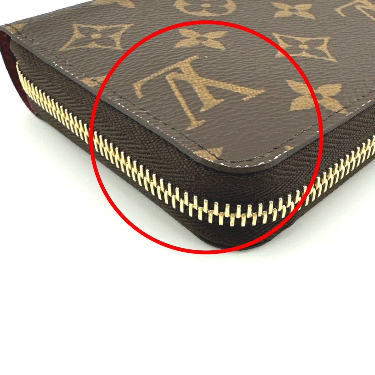 Louis Vuitton Long Wallet Purse M42616 Monogram Canvas Brown Zip Around Monogram Zippy Wallet Women
