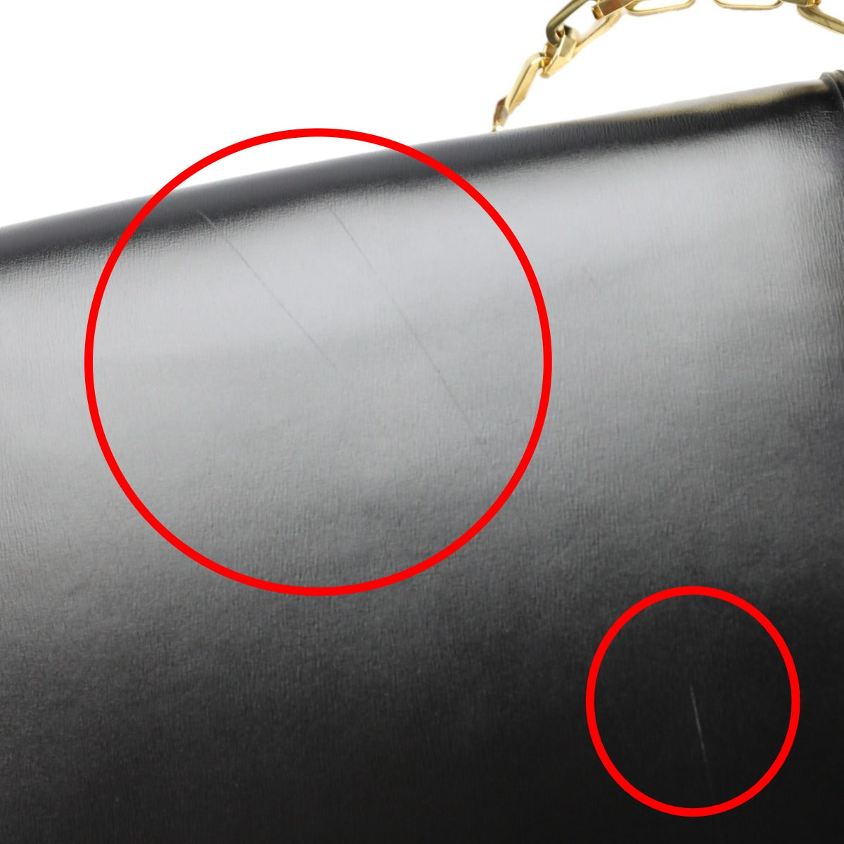 Louis Vuitton Shoulder Bag M55821 Calf Leather Noir Chain Lv Lock Dauphine Mm Women