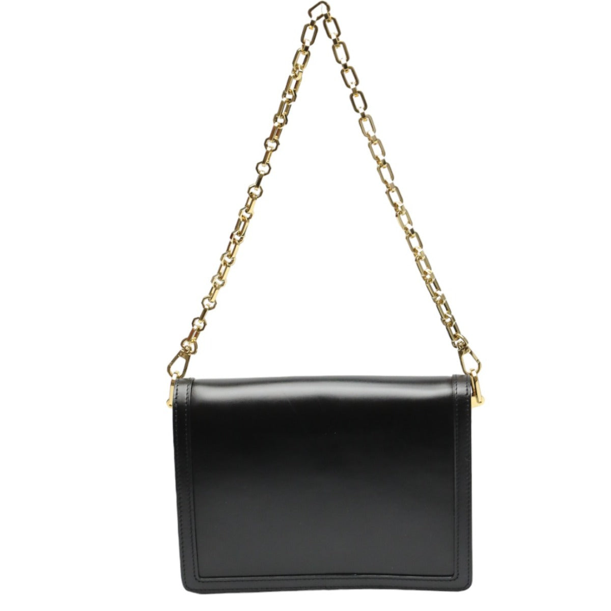Louis Vuitton Shoulder Bag M55821 Calf Leather Noir Chain Lv Lock Dauphine Mm Women
