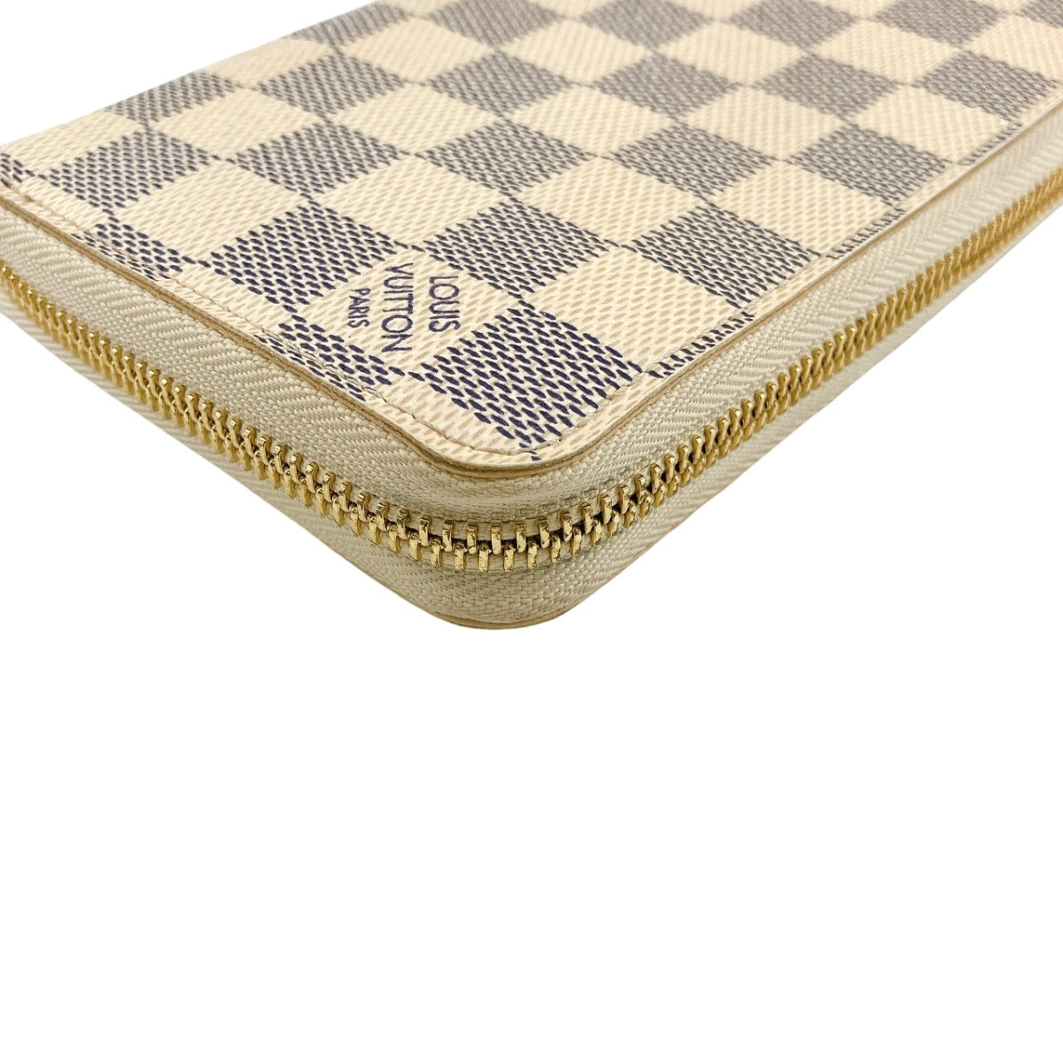 Louis Vuitton Long Wallet Purse N60019 Damier Azur Canvas White Zip Around Azur Zippy Wallet